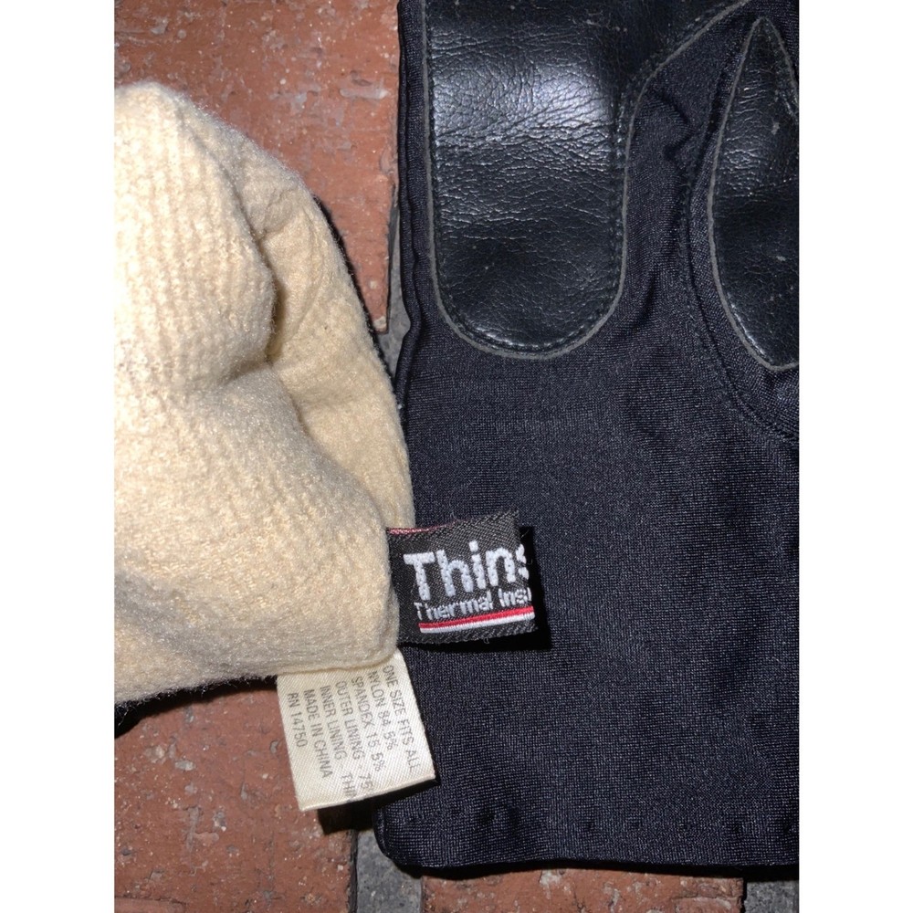 Womens Black Nylon Thinsulate Gloves One Size Fits All