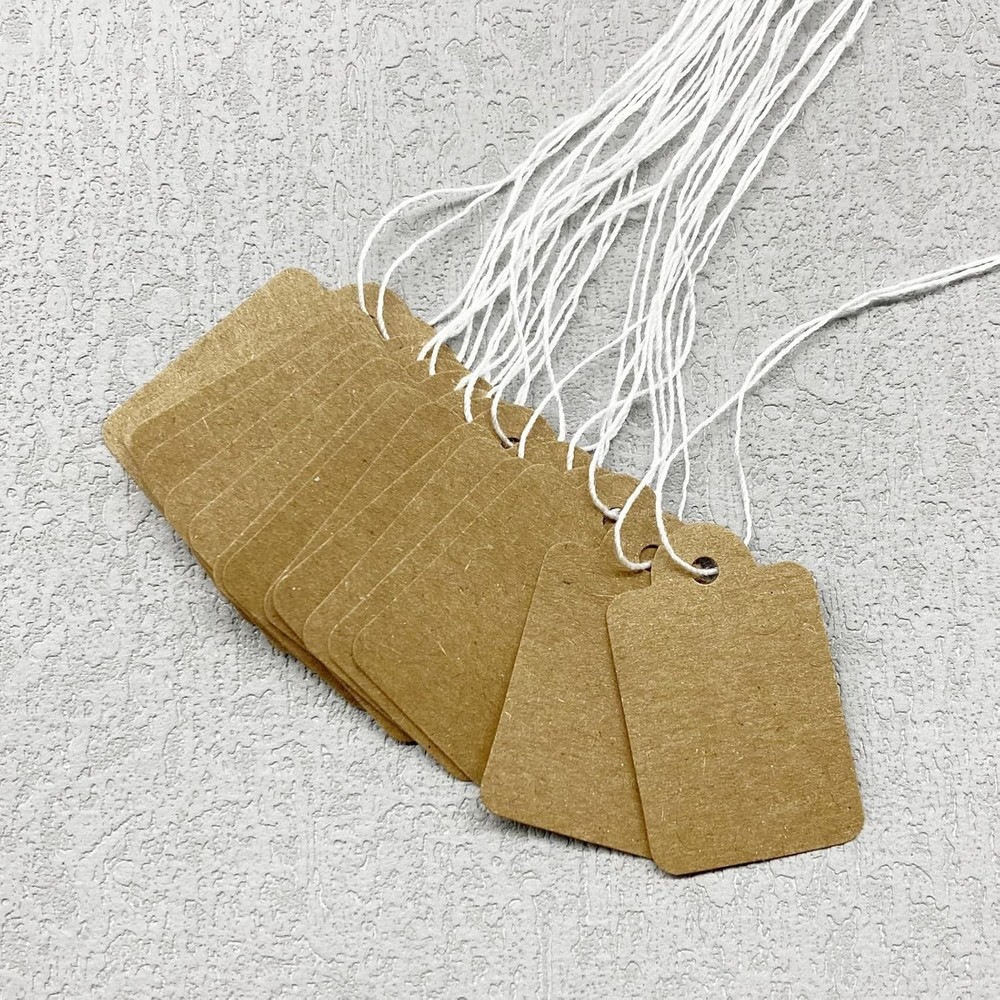Versatile 200Pcs Kraft Price Tags with String - Classic Style for DIY Projects