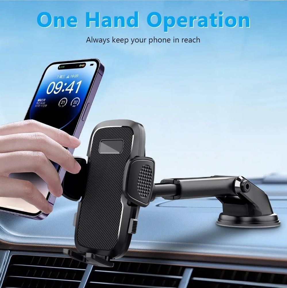 Car Phone Holder, Dashboard Windscreen Sturdy Suction Cup Mount, 360°Universal