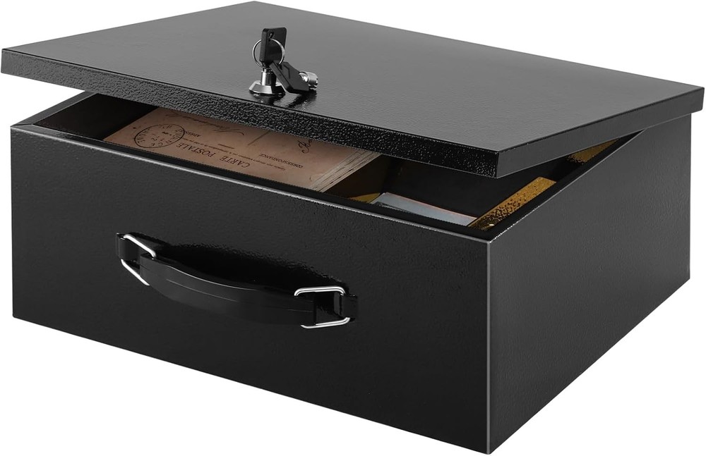 XXL Fireproof Safe Box Key Lock Home Office Document Security Storage Black