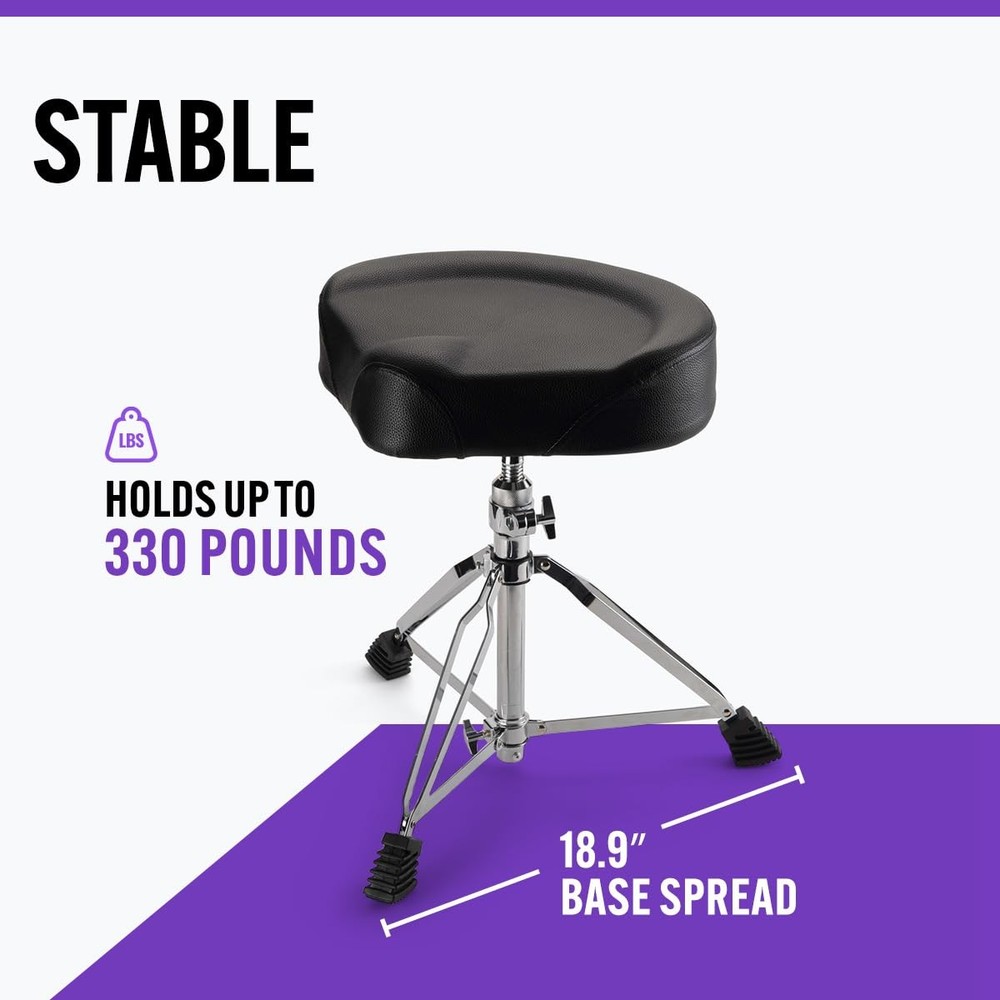 Heavy Duty Drum Throne Double Braced Padded - On-Stage