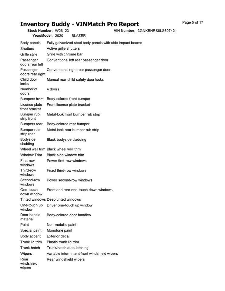 BLAZER 2020 Air Shutter 12812359