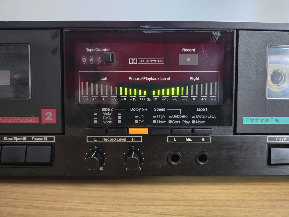 MCS Series 3595 Modular Component Systems Dual Stereo Cassette Deck Powers On