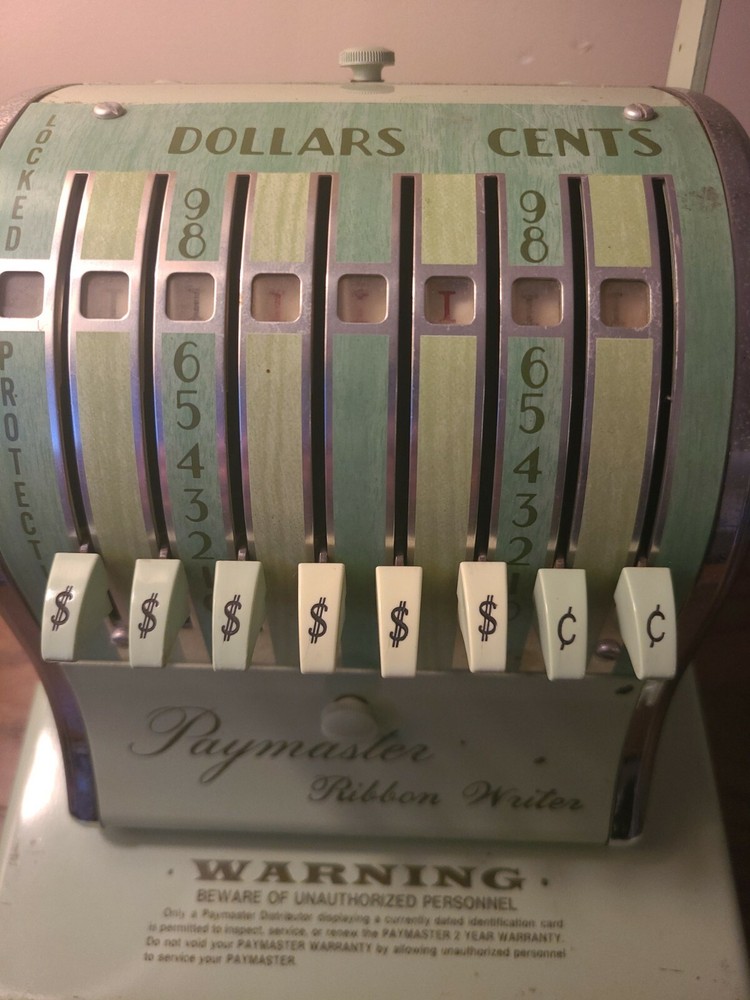 Vintage Paymaster Series MINT Check Writer Machine