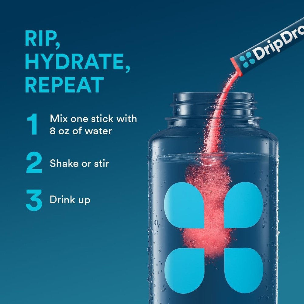 DripDrop Hydration Packets - Juicy Variety Pack - Single Serve 16 Count