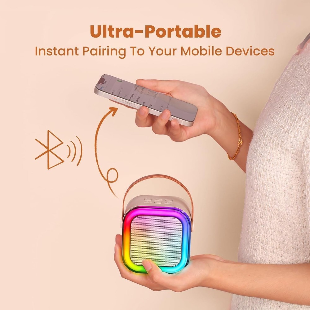 Mini Bluetooth Karaoke Microphone, Portable Wireless Singing Machine,Party Magic