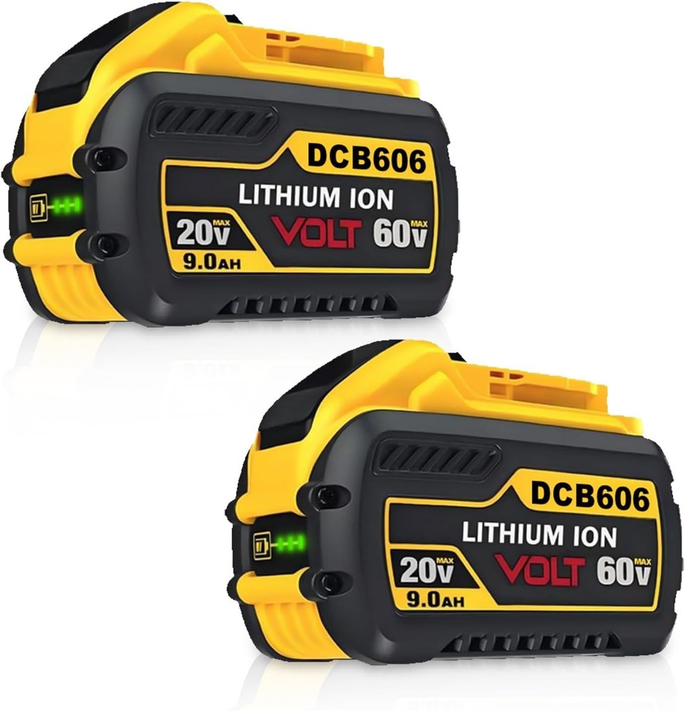 4PC 9Ah 20V/60V MAX Replacement for DEWALT Battery Lithium DCB615 DCB606 Tool