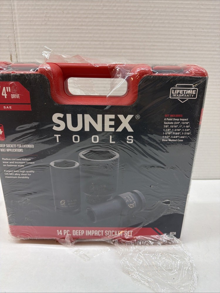 Sunex 4638 14-Piece 3/4" Drive Deep Impact Socket Set