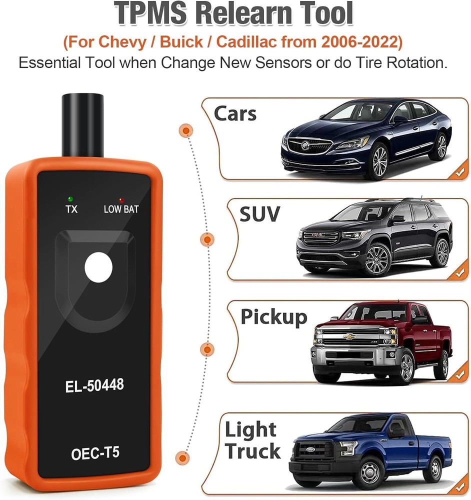 EL50448 TPMS Relearn Tire Sensor Pressure Monitor System Programming Activation
