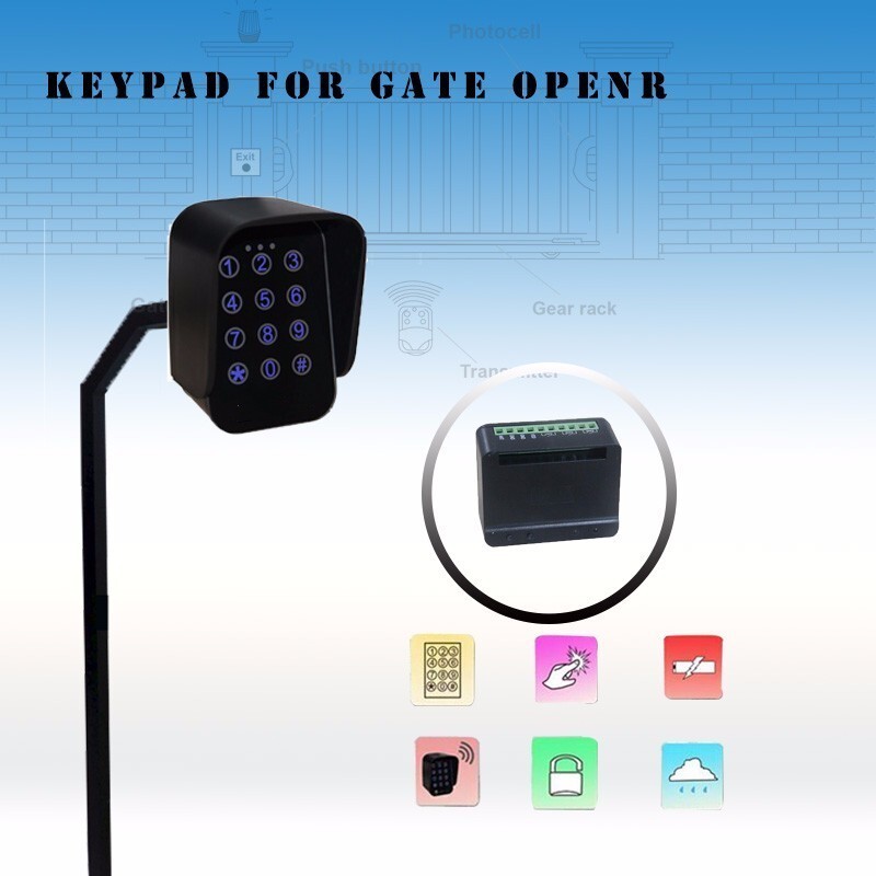 433.92MHz Access password transmitter receiver Wireless Waterproof Keypad Opener