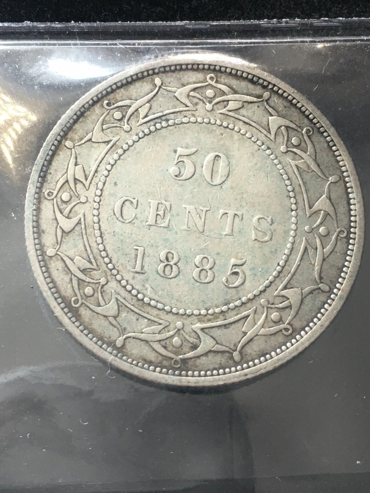 1885 ICCS Graded Newfoundland, ¢50 Cent, **VF-30 Planchet Flaw**