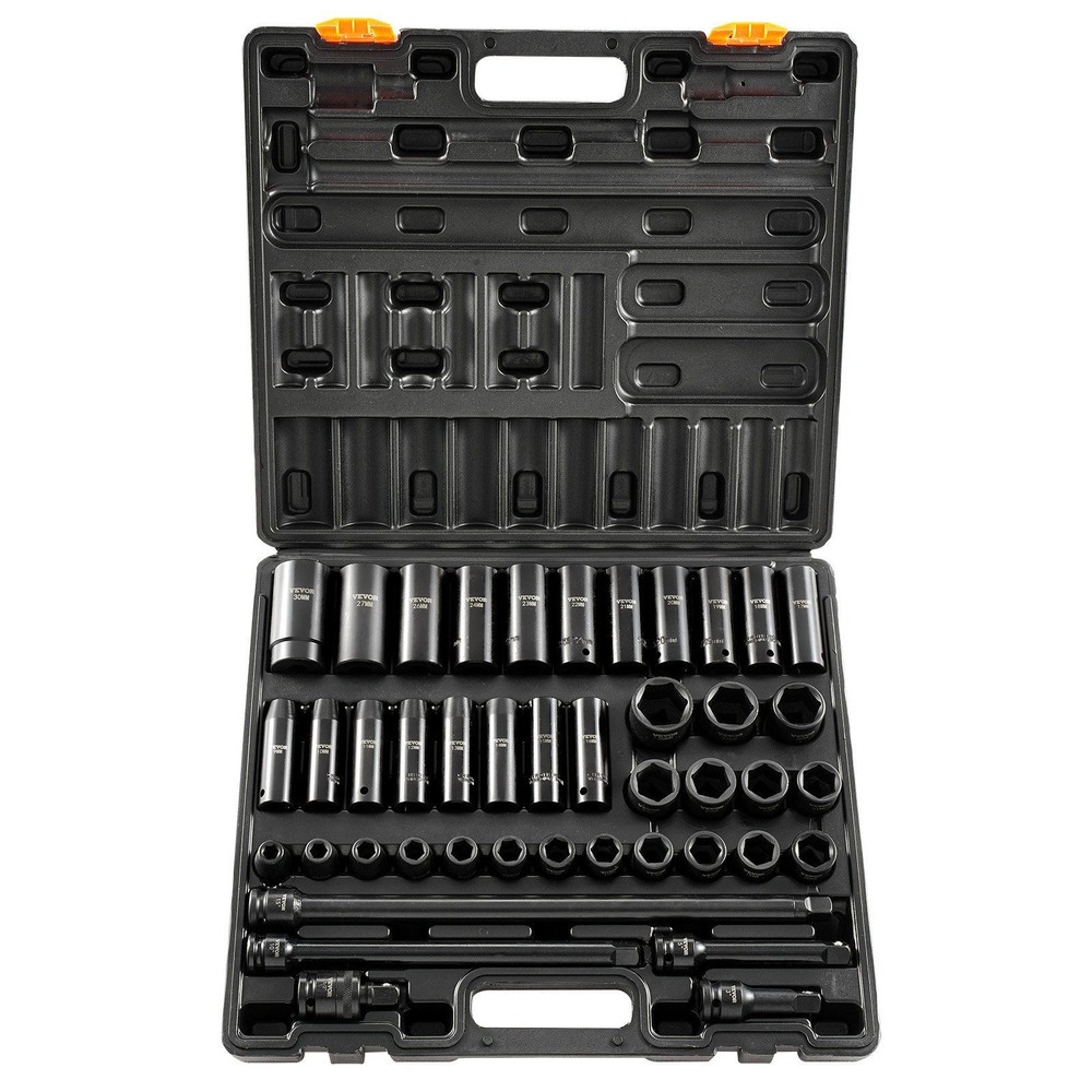 Impact Socket Set 1/2 In 43 Piece Impact Sockets, Standard Socket Assortment