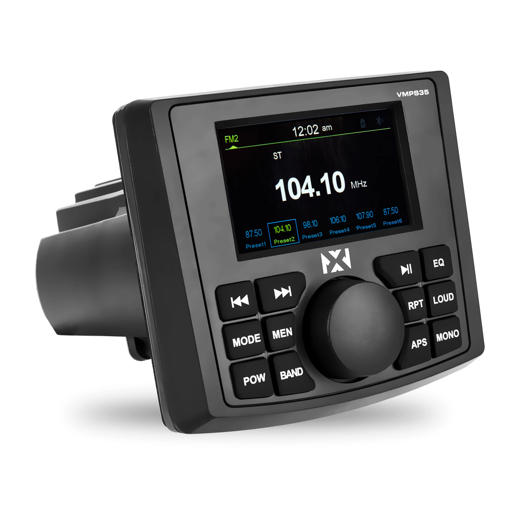 NVX VMPS35 Marine Gauge Mount Multimedia Receiver with Bluetooth & Camera Input