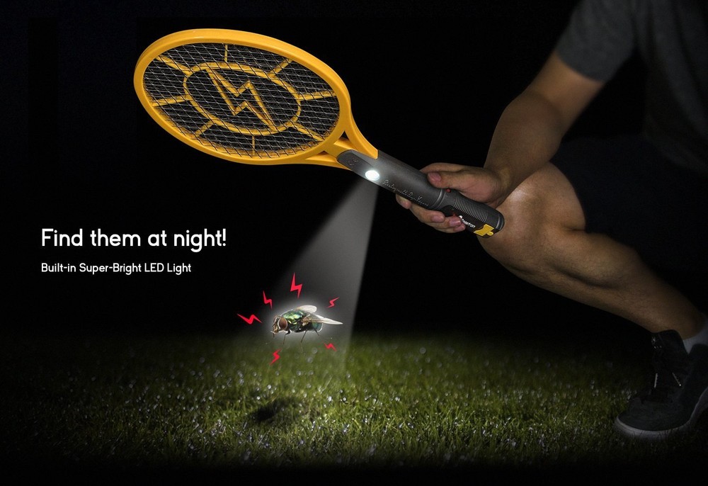 Beastron Rechargeable Bug Zapper Flyswatter 3000 Volt Usb Charging 2pk