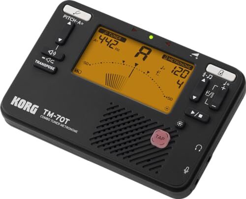 TM70 Black Tuner Metronome Combo with Mic Transpose Function LCD Display