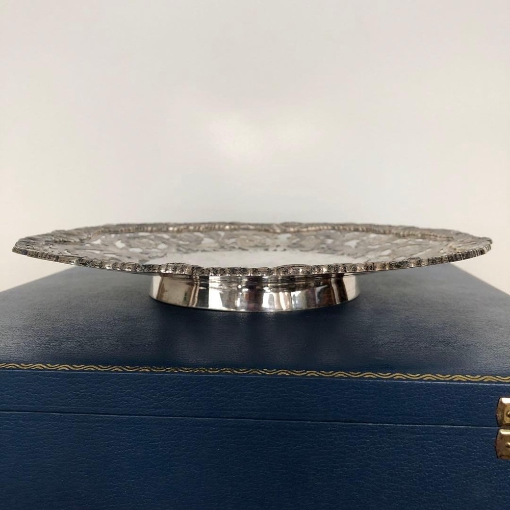Mappin & Webb Solid Silver Pierced & Carved Comport Dish