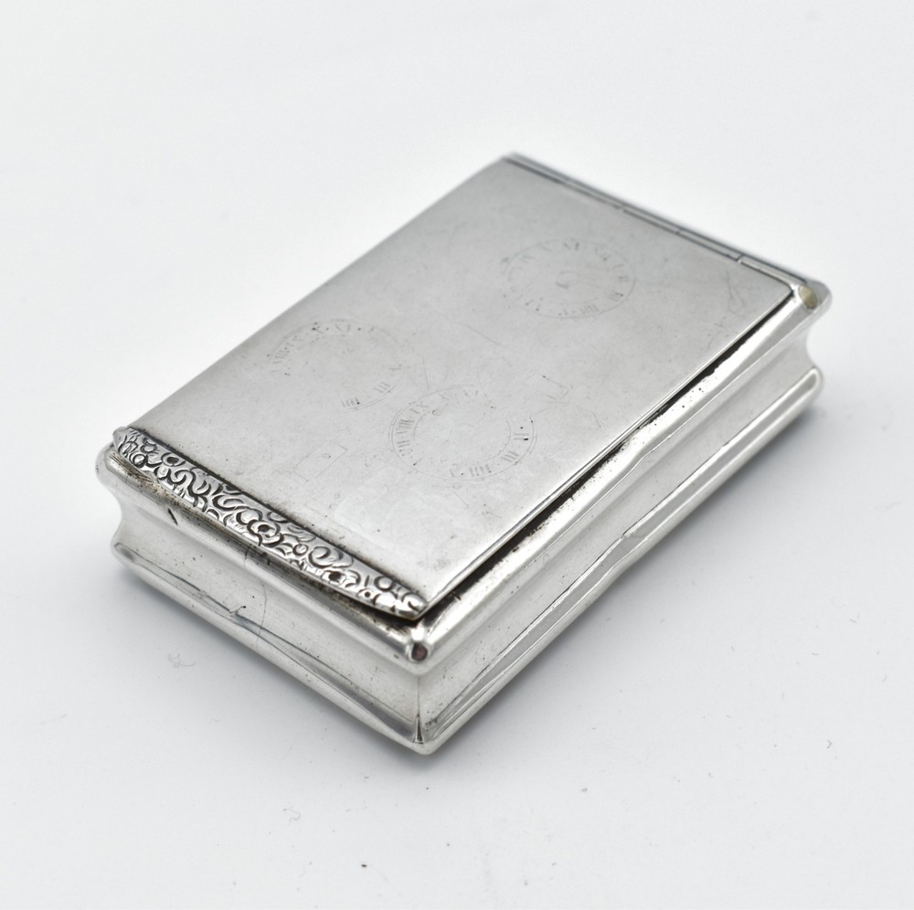 Antique Georgian Solid Silver Snuff Box 1810 Thropp & Taylor