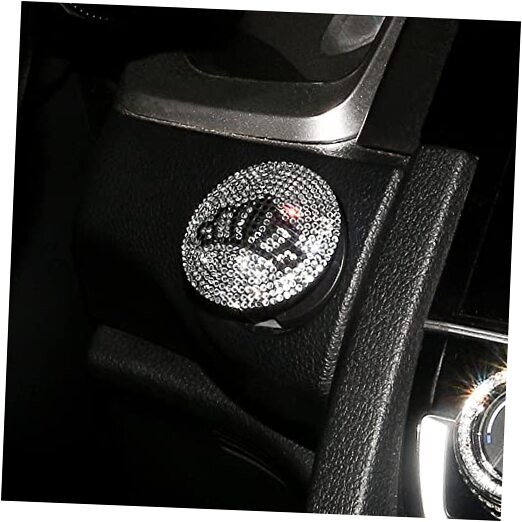 Bling Crown Push Start Button Cover, Car Engine Button Cover Bling Car Silver