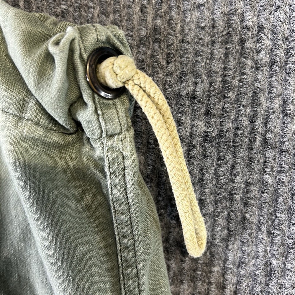 Vintage Military Laundry Bag Long 2 Green Drawstring