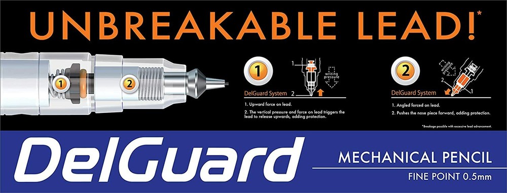 Zebra DelGuard .7mm Mechanical Pencil "Unbreakable!"