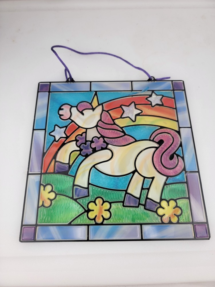 Suncatcher Unicorn  Rainbow  Flower Star Home Decor Plastic Panel