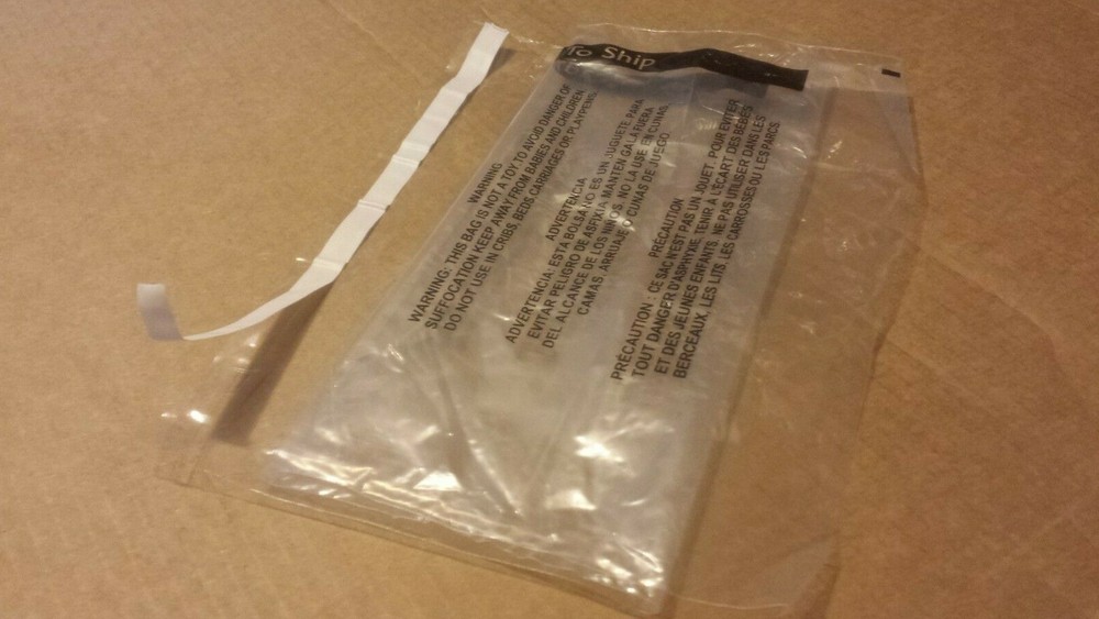 2000/CS 10x15 Suffocation Warning Bags Clear, Permanent Seal with "Ready To Ship