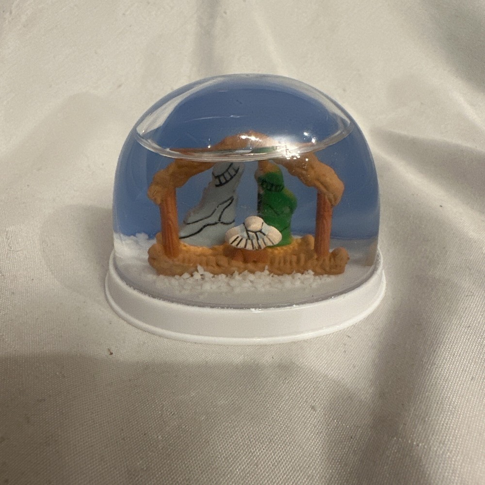 Vintage Looking Nativity Snow Globe  Plastic Dome