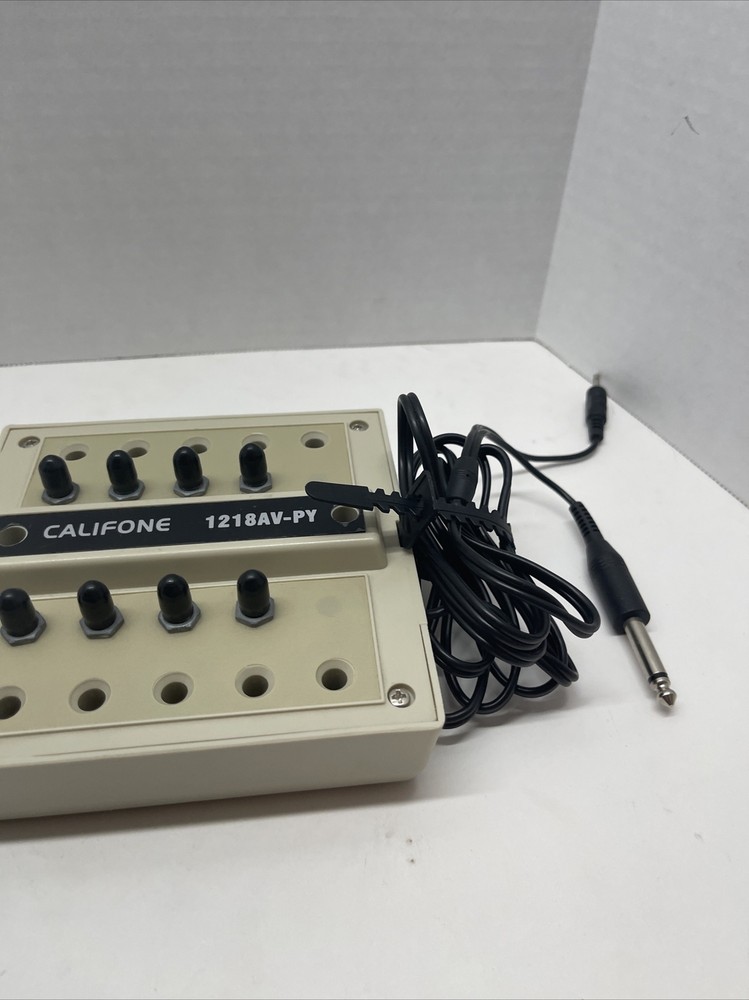 Califone 1218AV-PY Eight Position Jackbox with Volume Control, Beige