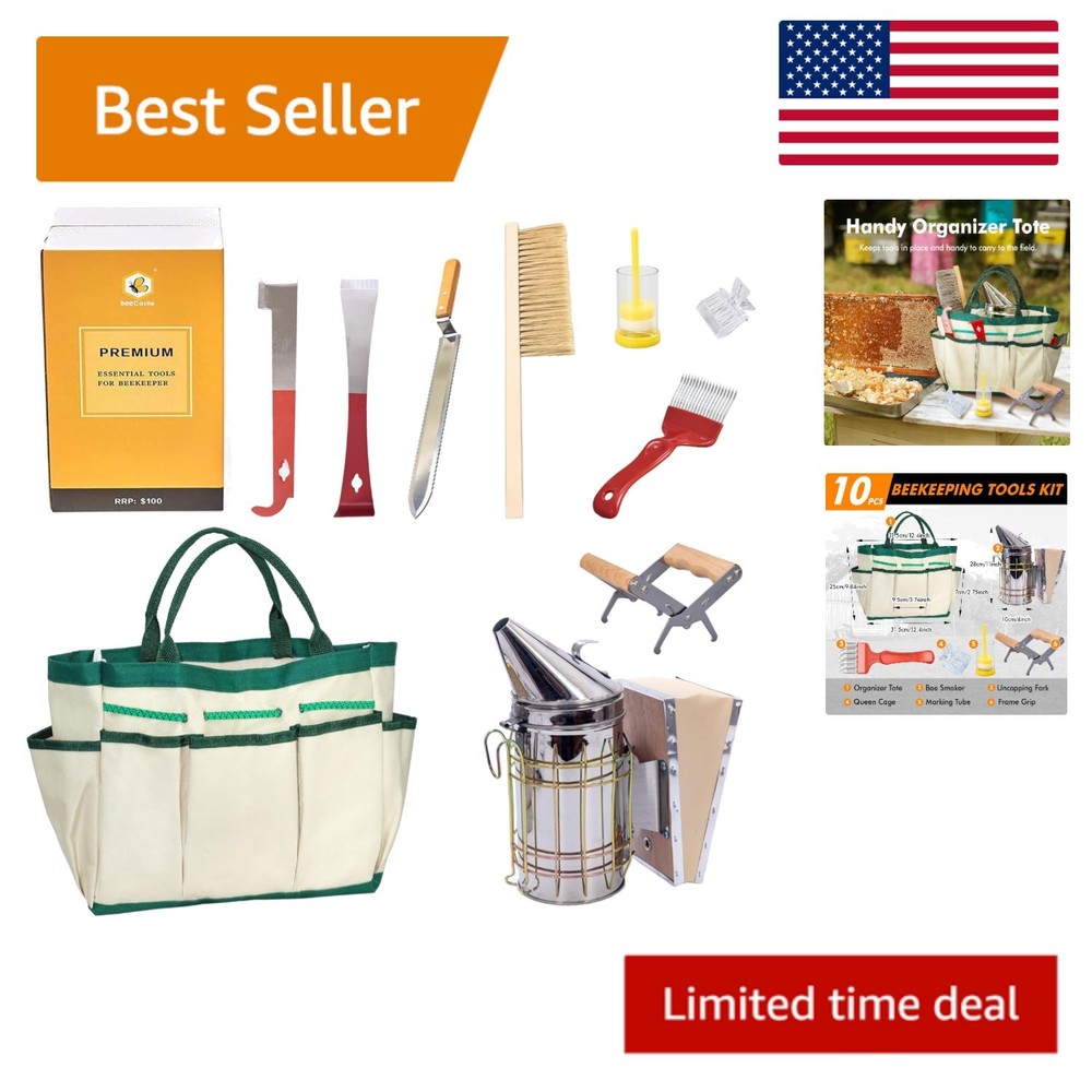 Complete Beekeeper's Set: 9 Essential Tools for Safe Honey Extraction & Care