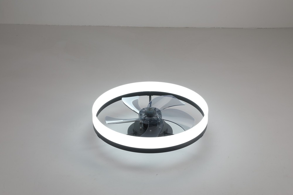 20" Modern Fan Lights Flush Mount LED Ceiling Light kit With Remote APP Control