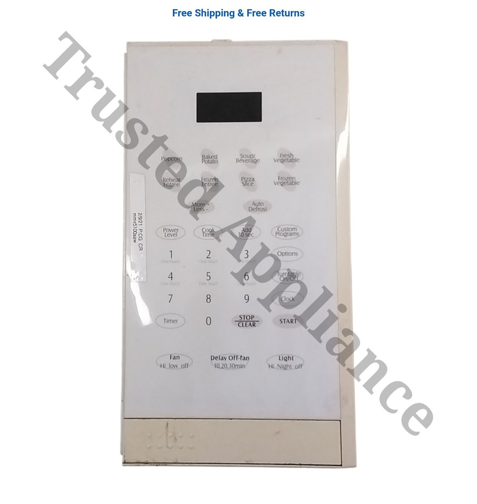 Microwave Control Panel Console 010205A White