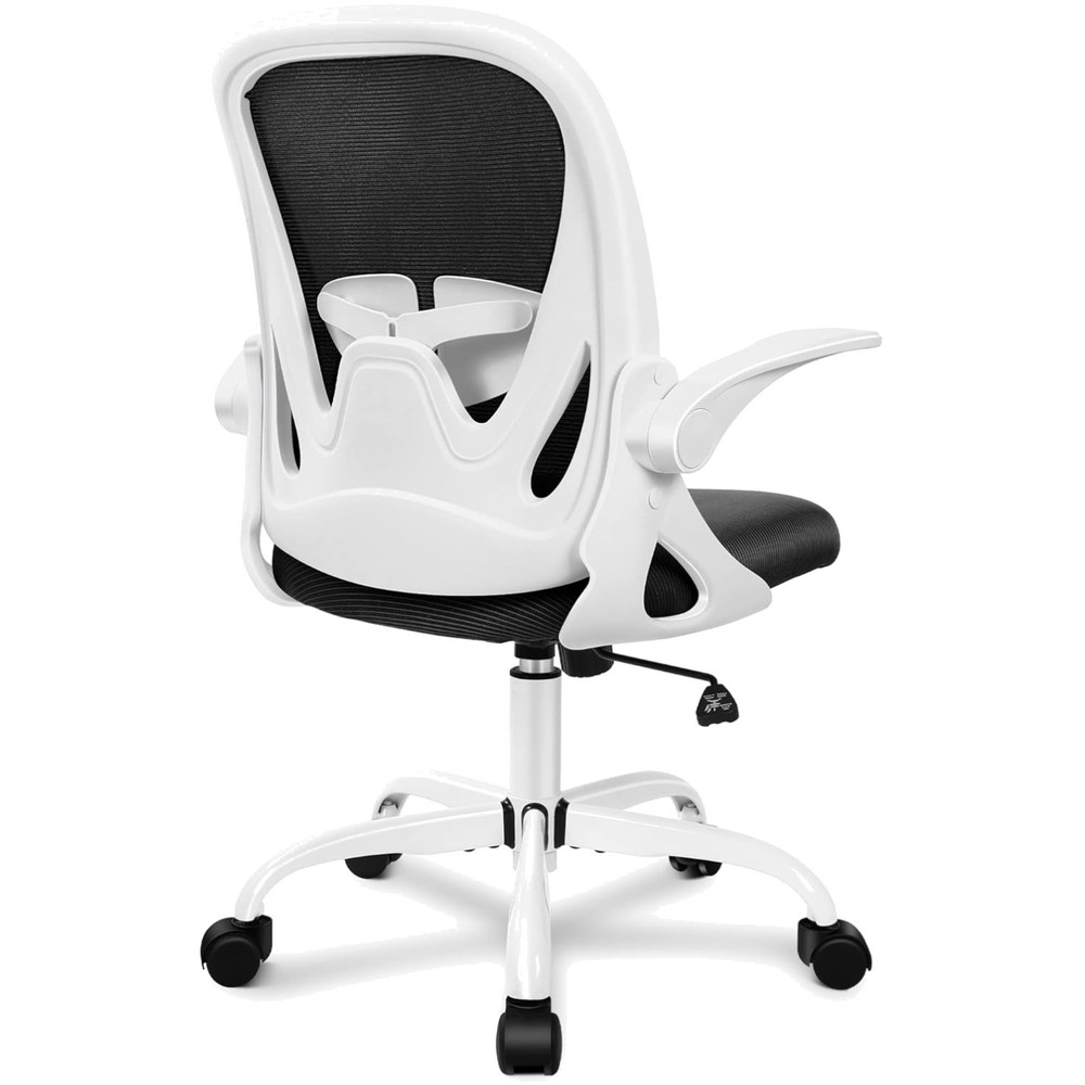 Elite Ergonomic Computer Chair - Adjustable Lumbar Support, Swivel Base, White