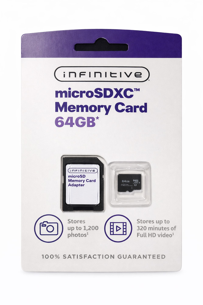 INFINITIVE 64GB Micro SDXC + adapter Flash Memory Card