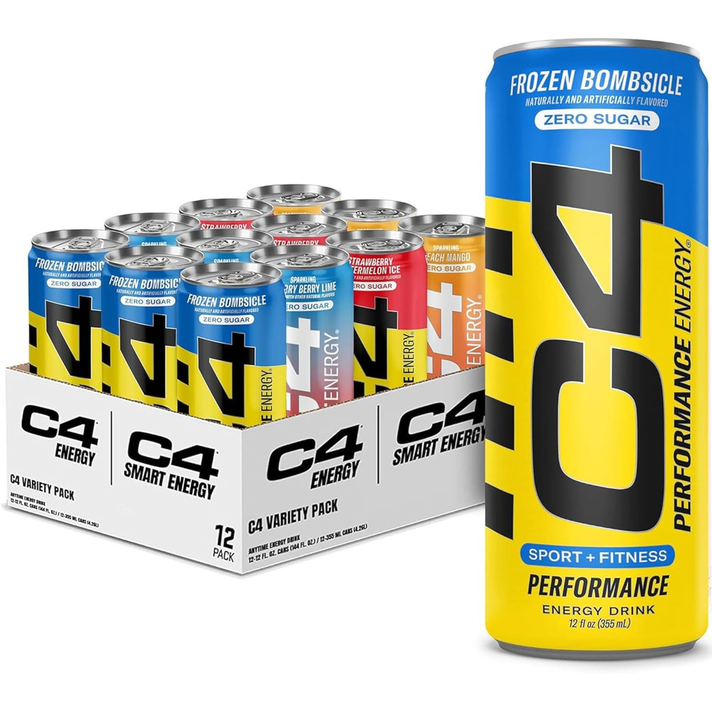 C4 Performance & Smart Energy Drink Variety Pack | Zero Sugar Carbonated Prewor