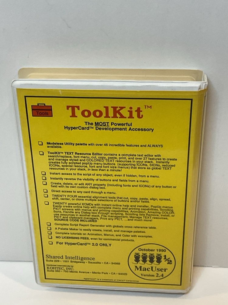 Vintage Macintosh Software Toolkit HyperCard Development Accessory KOHTEC INC