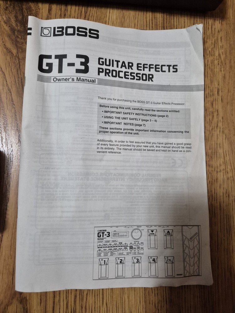 BOSS GT-3 GUITAR EFFECTS PROCESSOR PEDAL - TESTED / WORKS