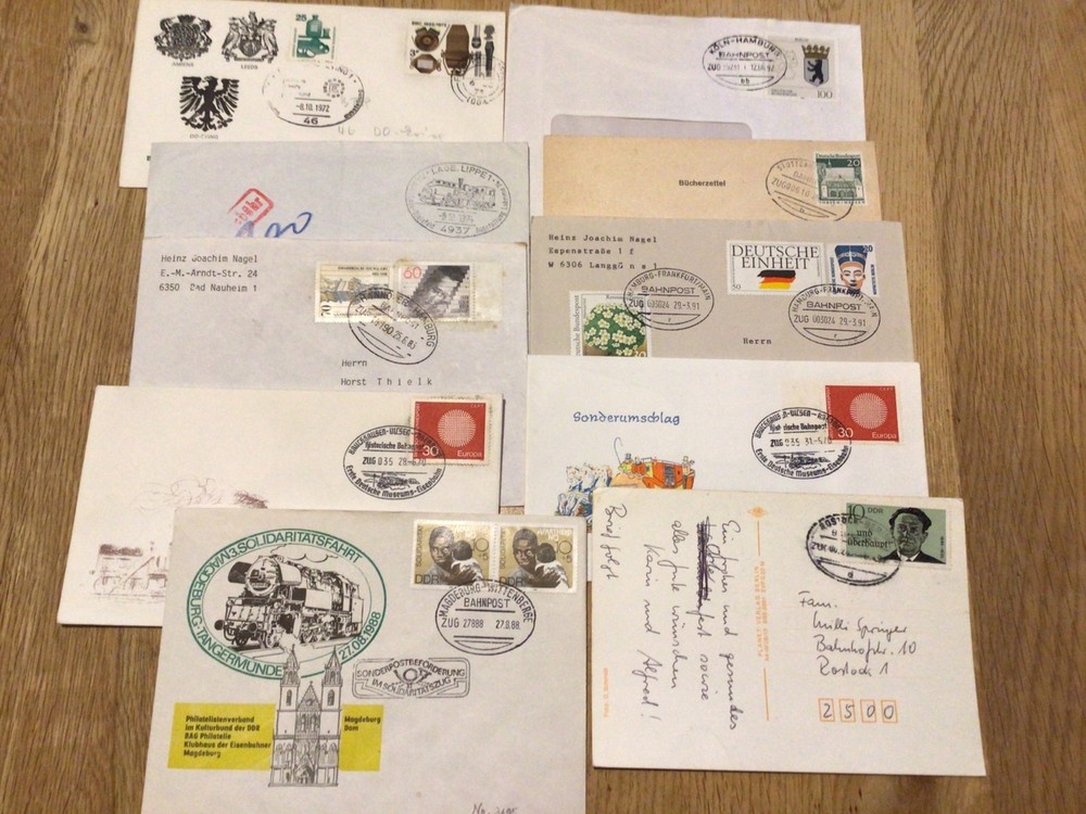 Germany Bahnpost Railway post envelopes ten  postal cover Ref 60225