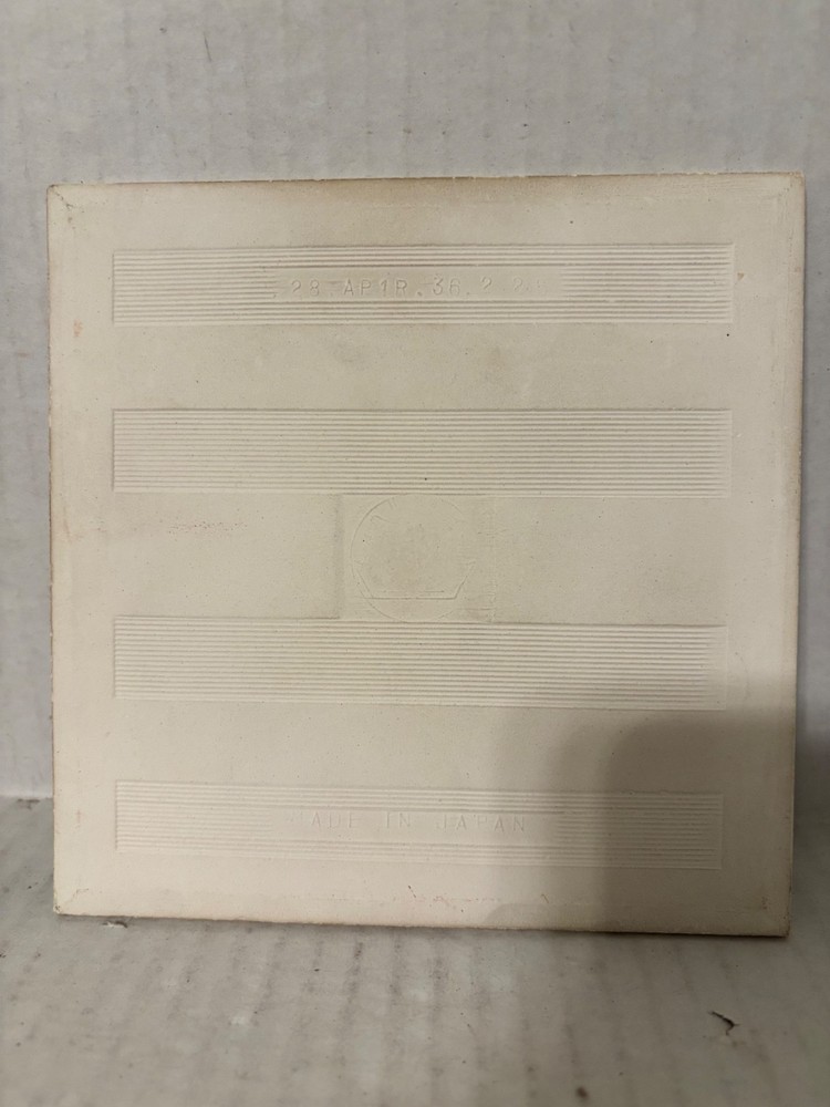 WHITE RED AND BLACK DESIGN TILE MADE IN JAPAN 6" SQUARE