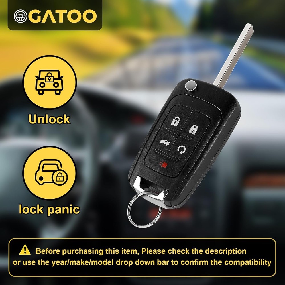 Flip Key Fob Replacement for Chevy GMC 2010-2019