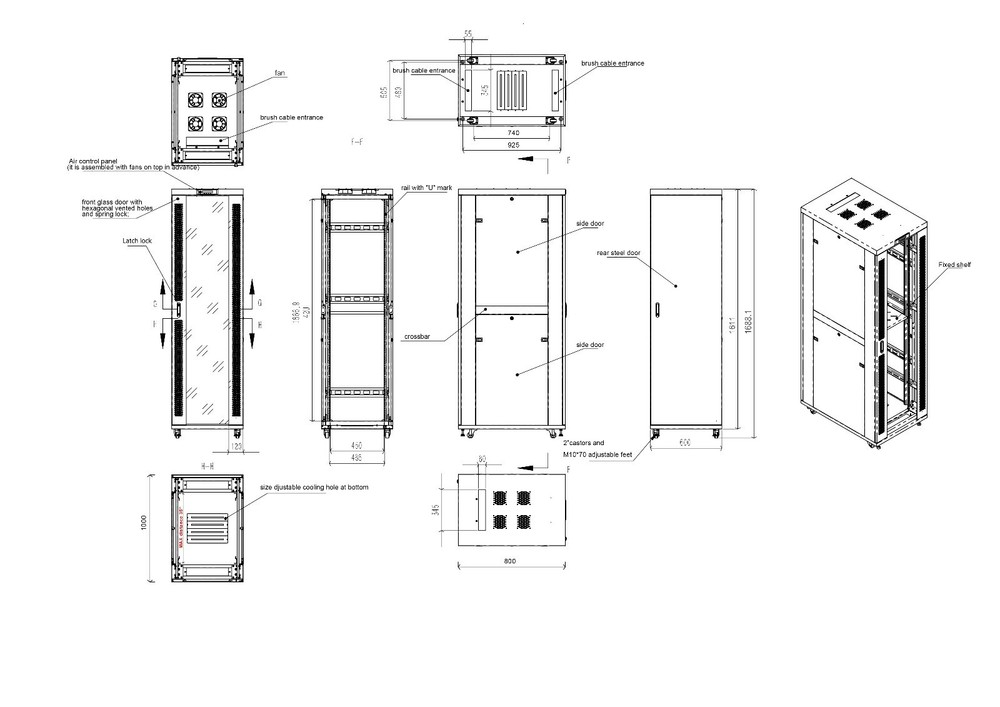 Sysracks 32U 39" Deep 19" IT Free Standing Server Data Rack Cabinet Enclosure