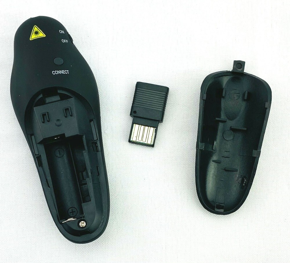 Wireless Presenter w/ Laser For Powerpoint On Mac Or Windows Plug & Play USB
