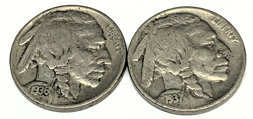 # C2673    U.S.  BUFFALO NICKELS,    1936, 1937