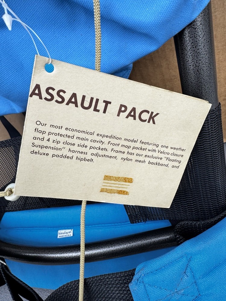 VTG Himalayan Industries Blue Aluminum Frame Backpack “Assault Pack” System 358