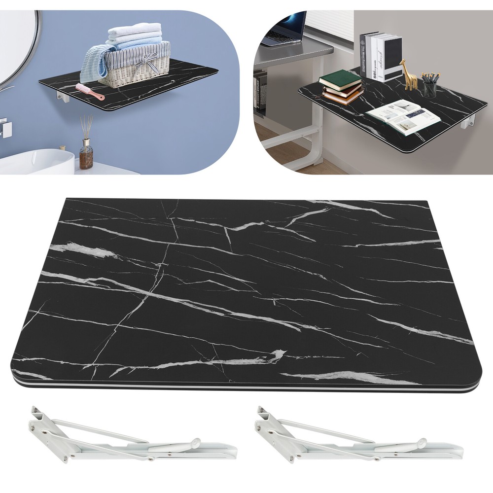Modern Folding Wall Desk Wall-mounted Folding Table Foldable Table Black Indoor