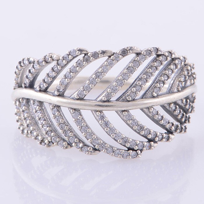 Size 8.5 Authentic PANDORA Light As a Feather S925 Silver Ring NEW w/ BOX