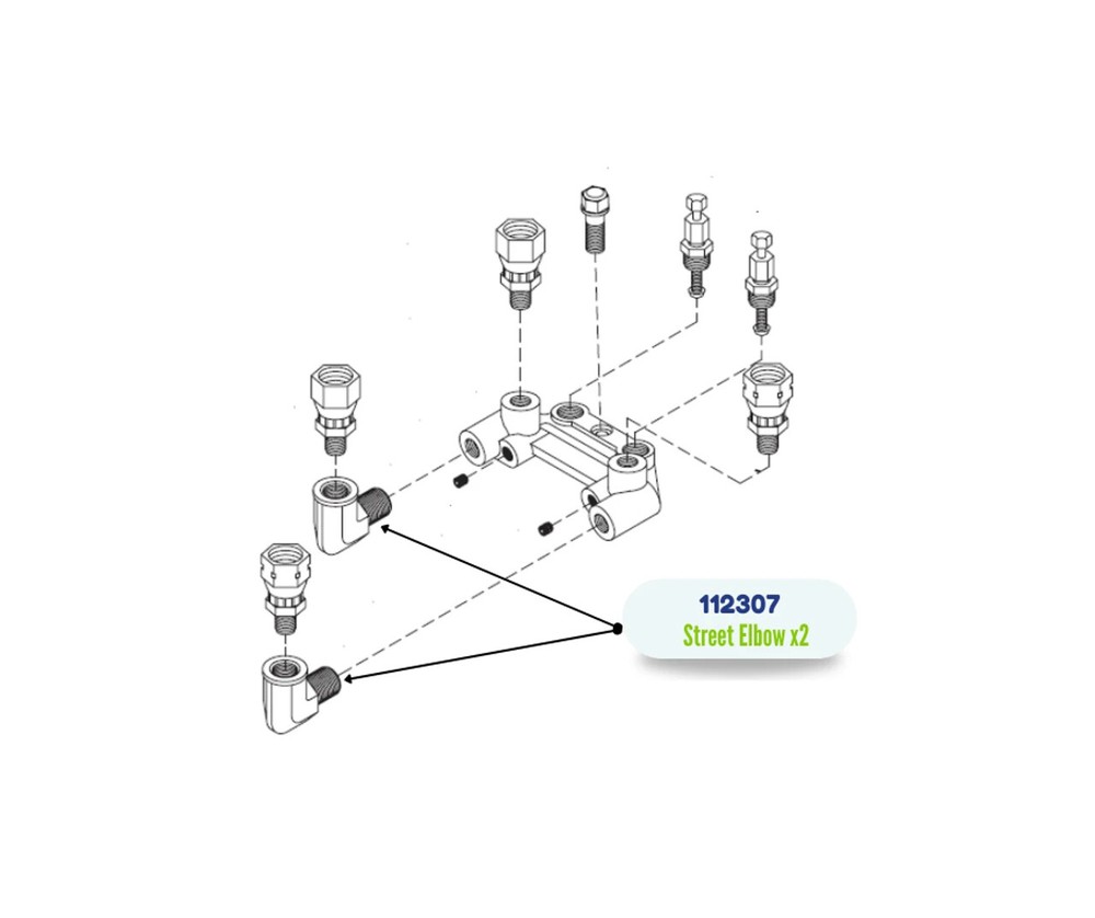 D-GUN STREET ELBOW FITTING (112307)