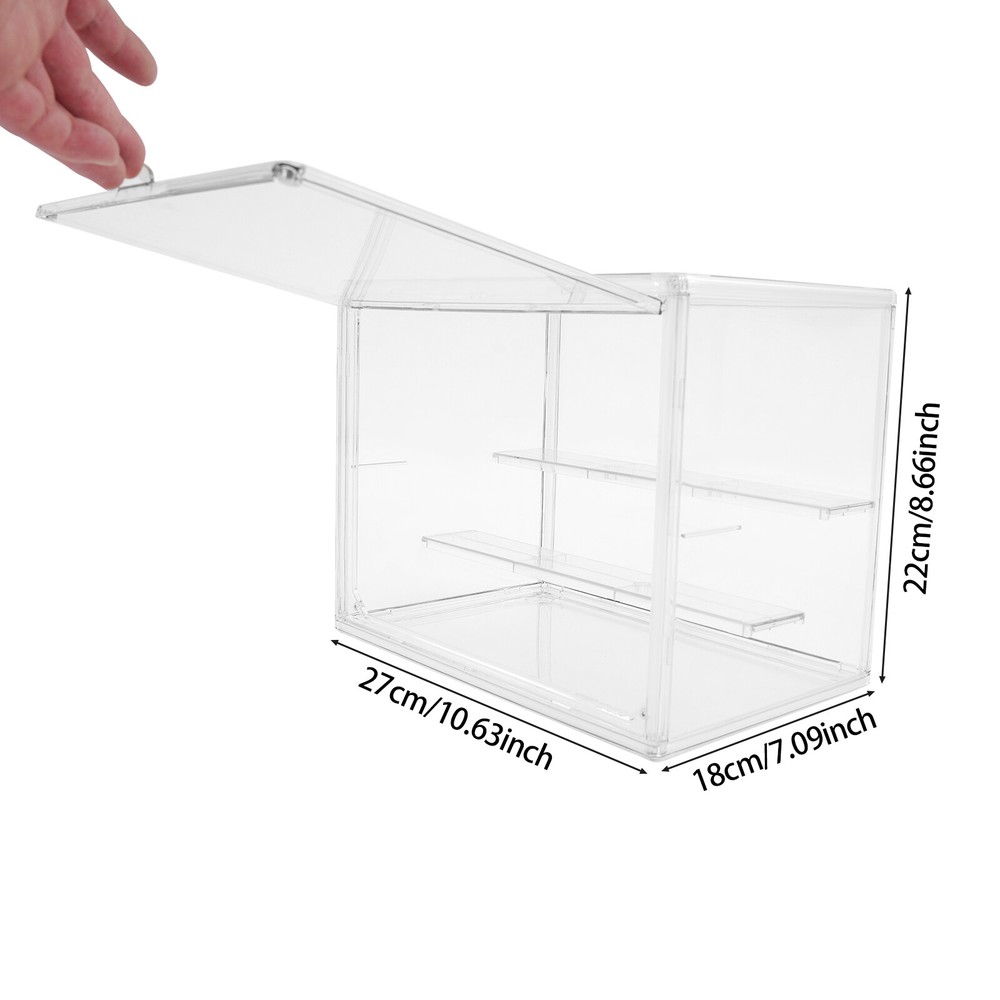 Step-layering Clear Display Case PET Tabletop Storage Box Figurines Display Box