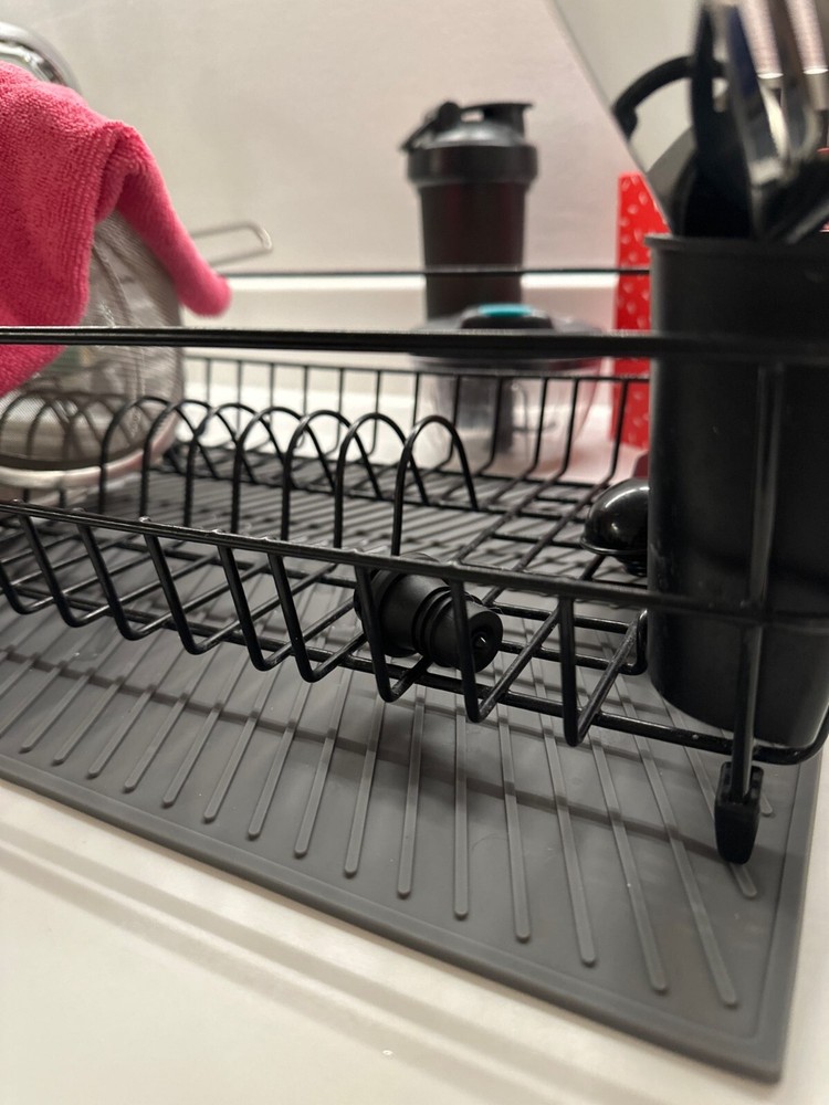 Dish Draining Mat Folding Kitchen Pans Drainer Tray Silicone Drying Board Pad