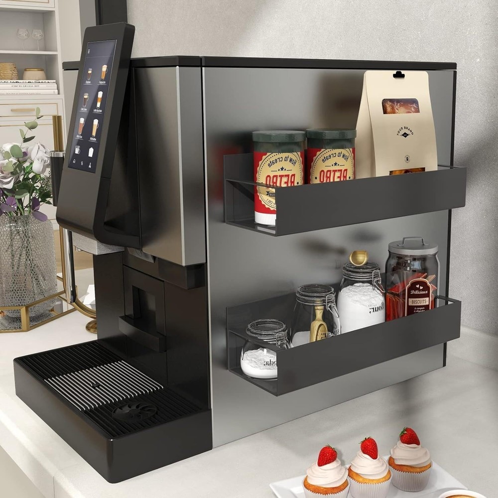 Easyhouse 2 Pack Magnetic Spice Storage Rack Organizer for 2 Pack, Black
