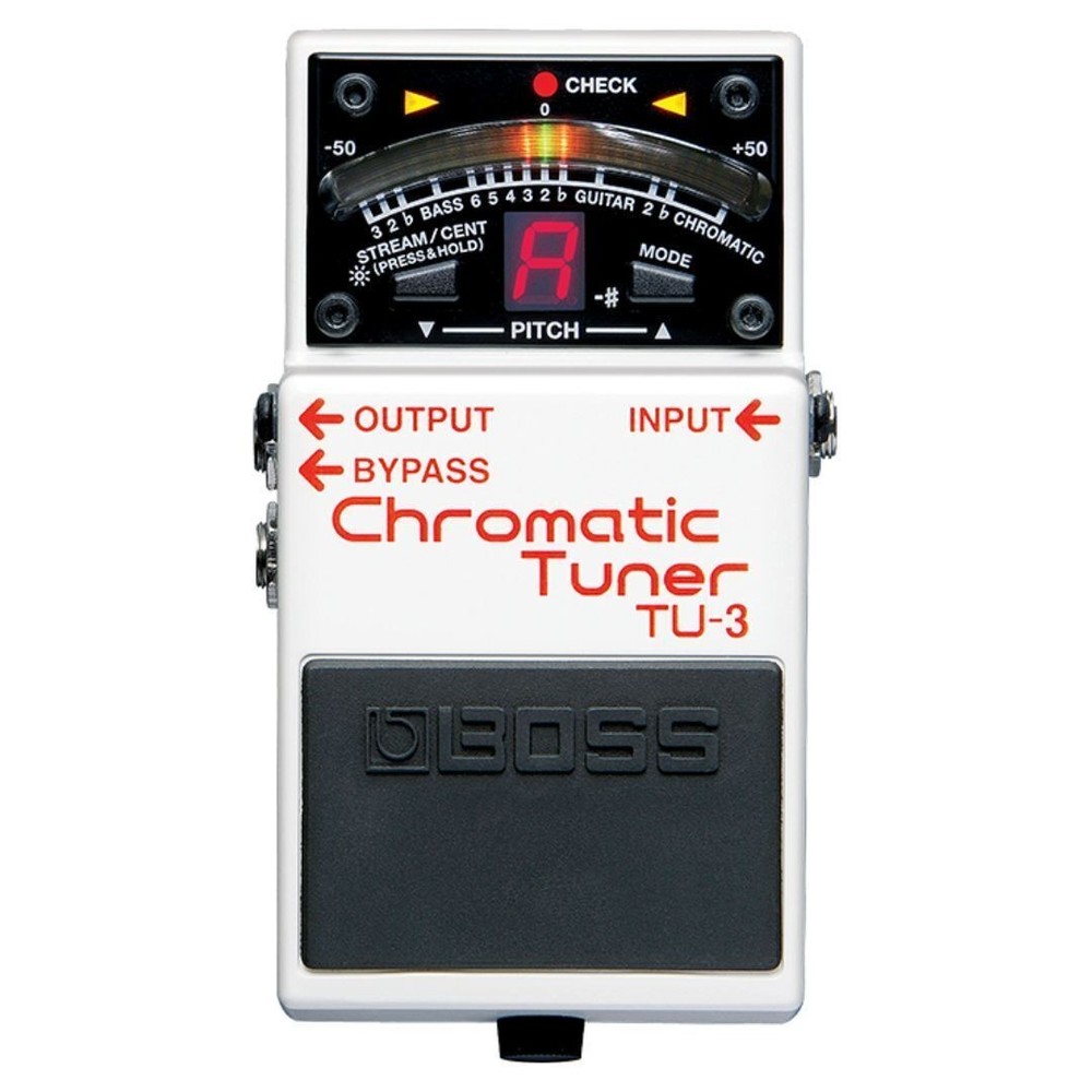BOSS TU 3 Chromatic Tuner Pedal Sharp 21 Segment LED Meter Pitch Tuning